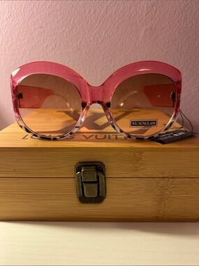Pink Gradient Oversized Sunglasses